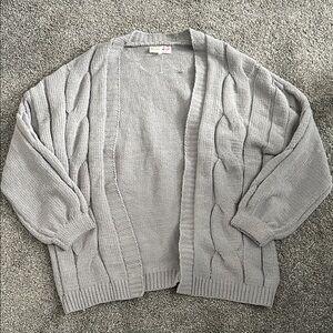 Gray Cable Knit Women's Sweater